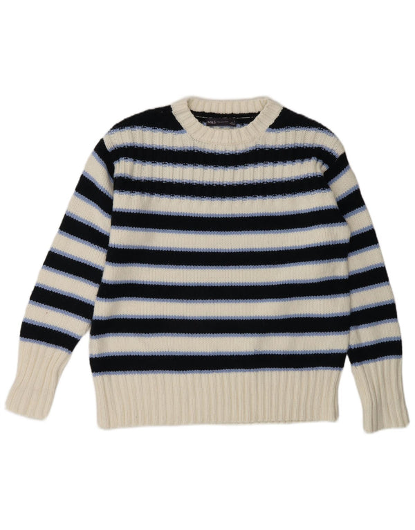 Marks & Spencer Womens Crew Neck Jumper Sweater UK 10 Small Navy Blue