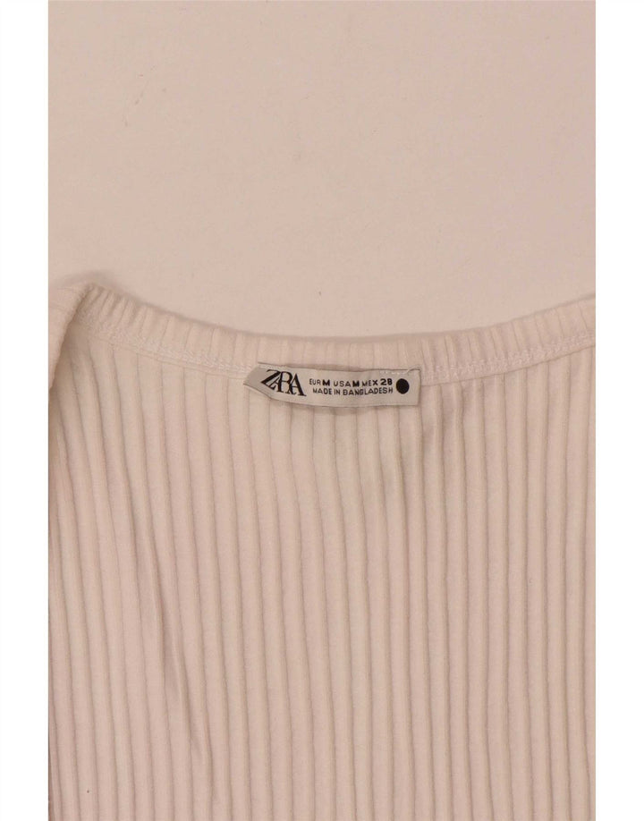 Zara Damen Weste Top UK 12 Medium Off White