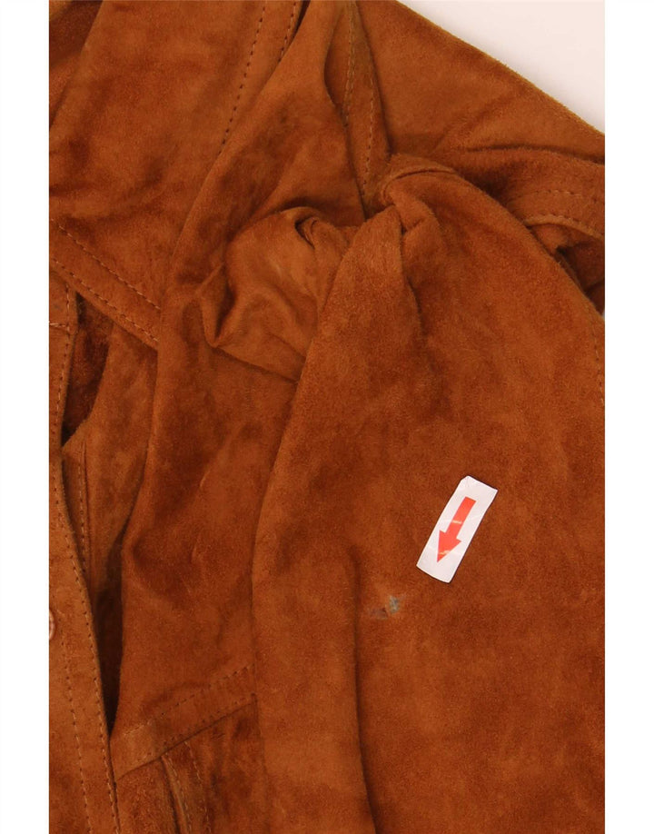 Vintage Damen Overshirt Wildledershirt IT 42 Mittelbraun
