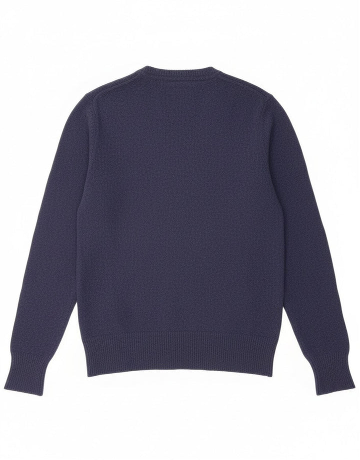 Superdry Mens Crew Neck Jumper Sweater Medium Navy Blue Wool