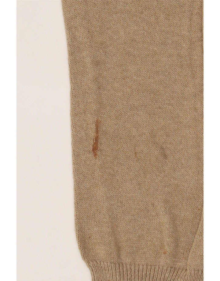 Marks & Spencer Mens V-Neck Jumper Sweater Medium Beige Flecked Cotton
