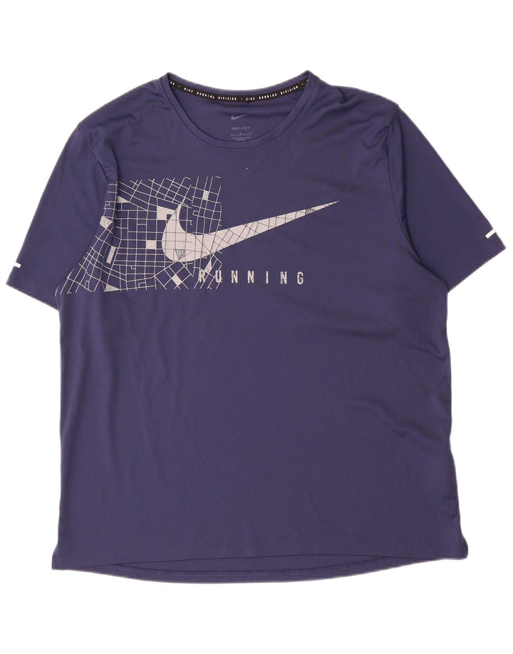 Nike grafisk T-shirt top til mænd, stor marineblå polyester
