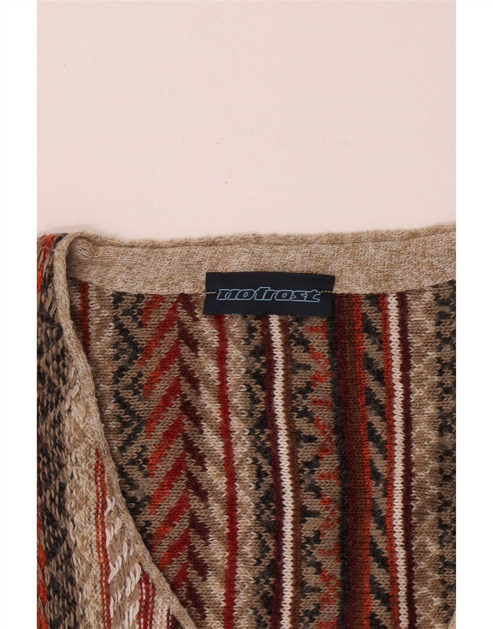 Gilet vintage da uomo grande a righe multicolori