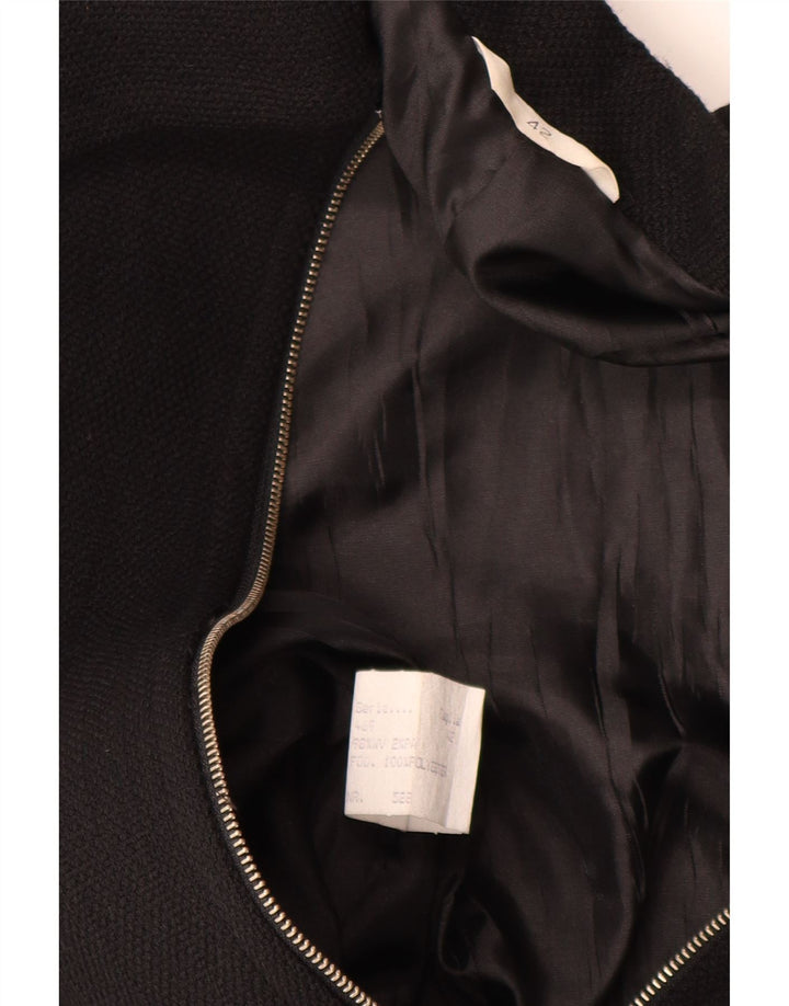 Vintage Womens Full Zip Blazer Jacket IT 42 Medium Black Polyester