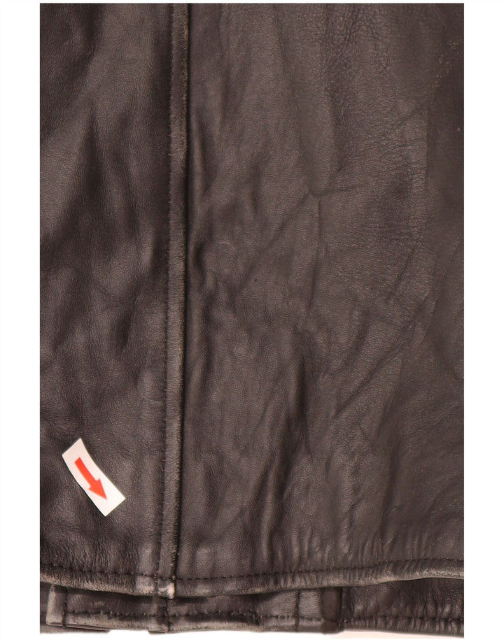 Vintage Mens Leather Jacket UK 44 2XL Black Leather
