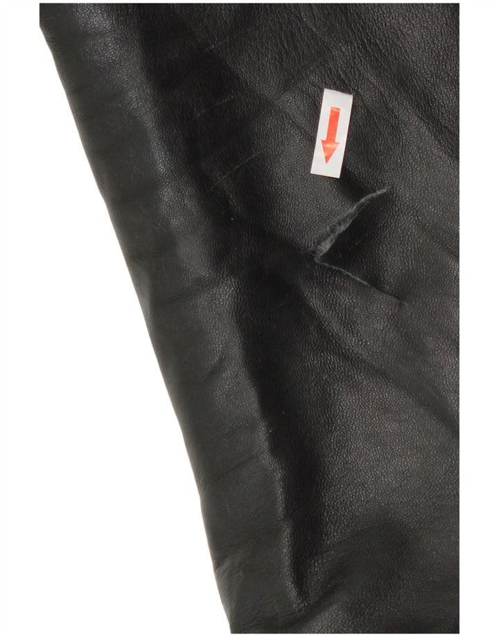 Rochas Mens Leather Jacket UK 40 Large Black Leather
