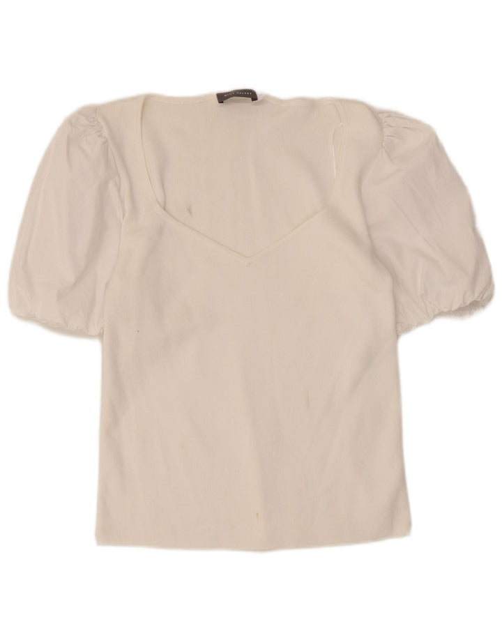 MINT VELVET Chemisier Femme Top UK 12 Moyen Blanc Modal