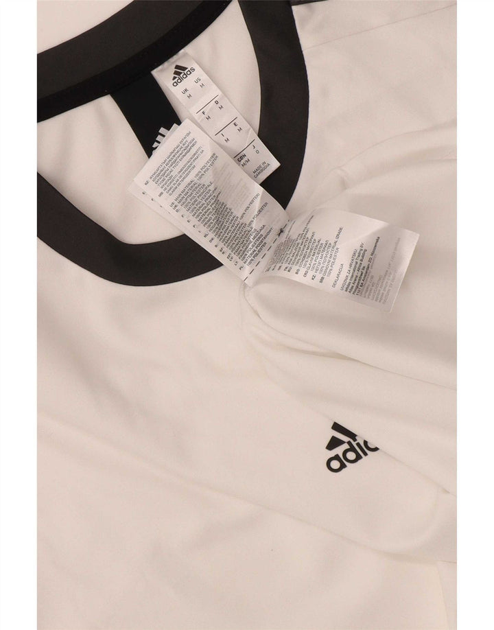 Adidas Mens Climalite T-Shirt Top Medium White Colourblock Polyester