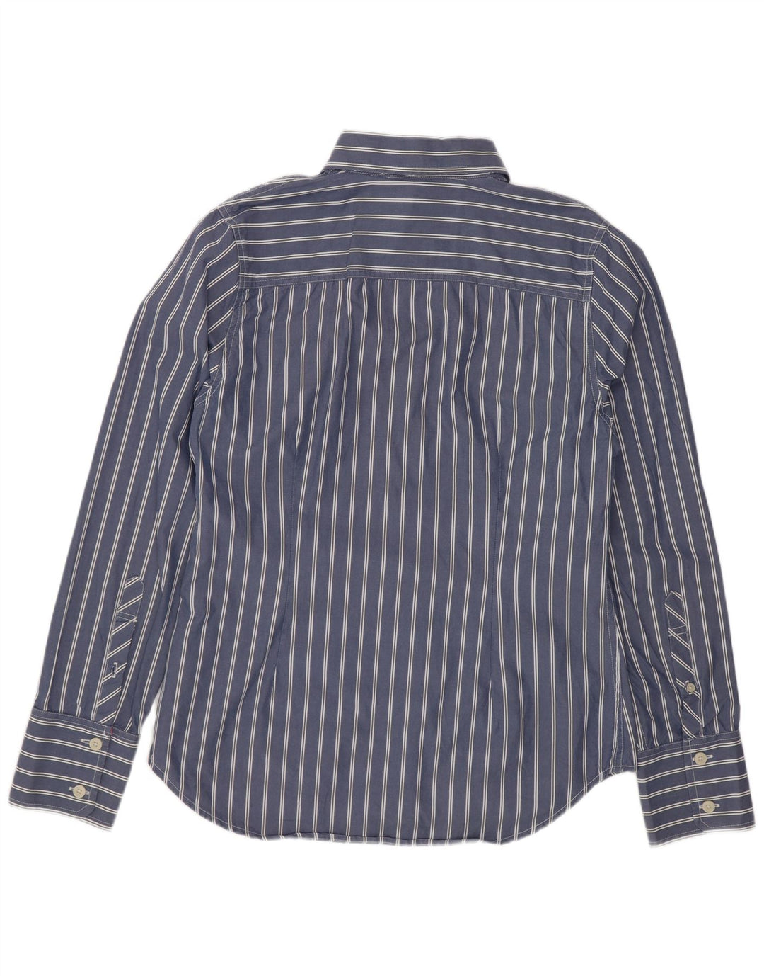 Superdry Womens Shirt Large Blue Striped Cotton Classic