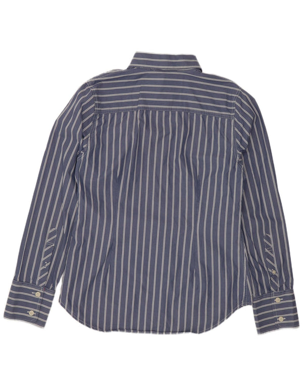 Superdry Damen-Hemd aus Baumwolle, groß, blau gestreift, klassisch