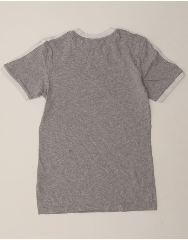Adidas Dame T-Shirt Top UK 8 Small Grey Flecked Bomuld