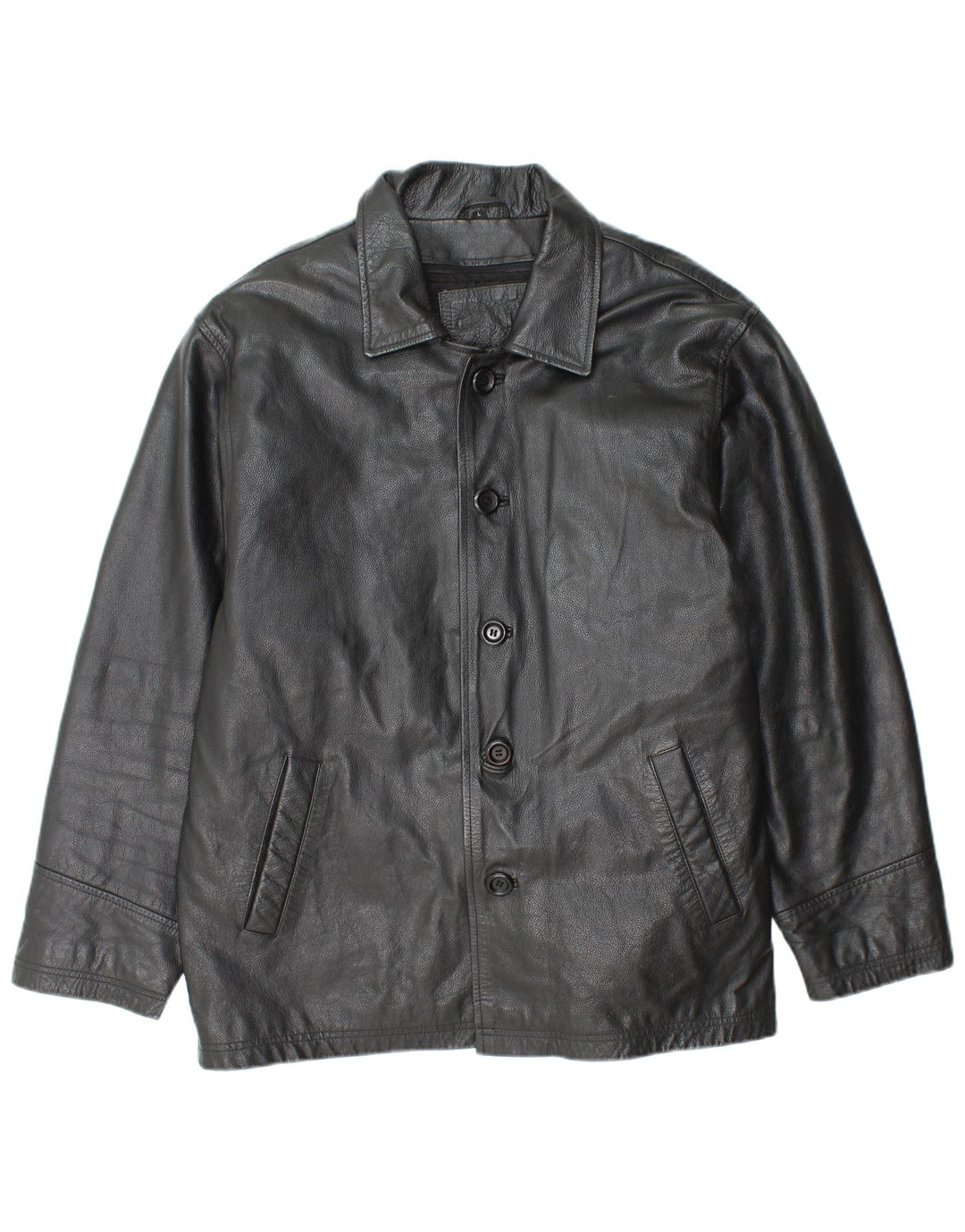 IRONSIDES Mens Leather Jacket UK 40 Large Black Leather