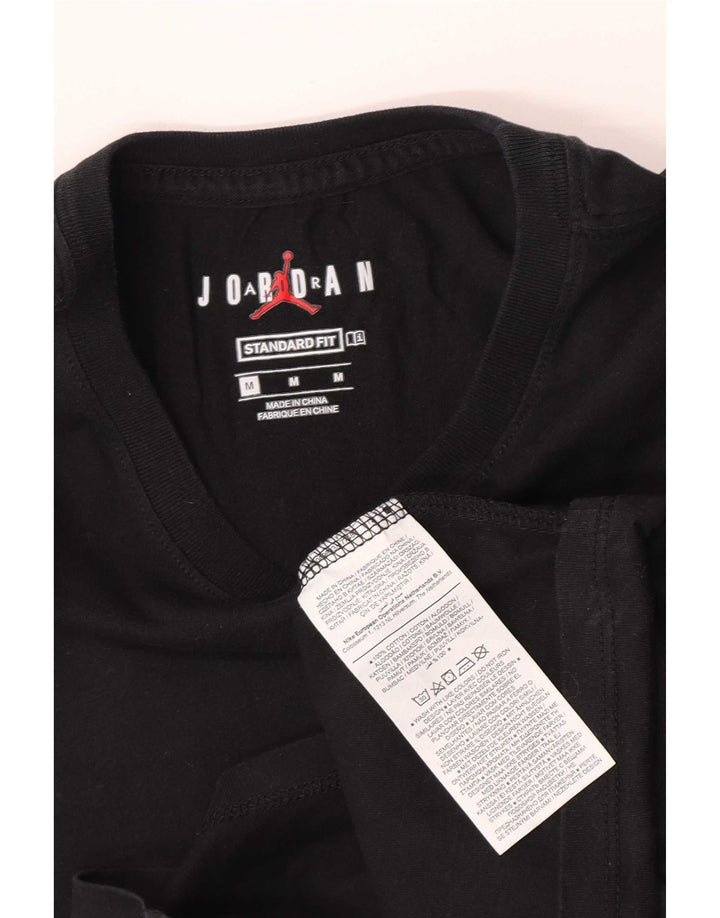 Jordan Mens Standard Fit T-Shirt Top Medium Black Cotton