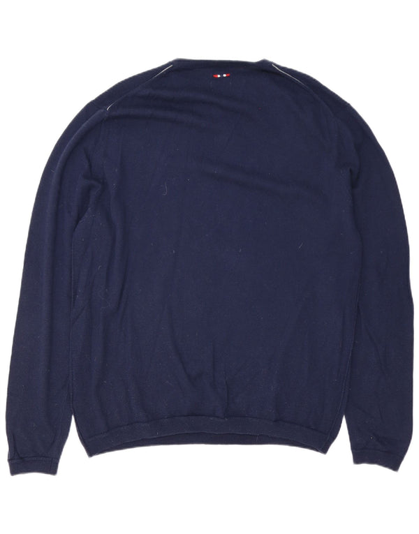 Napapijri Herren-Pullover mit Rundhalsausschnitt, 2XL, Marineblau, Merinowolle