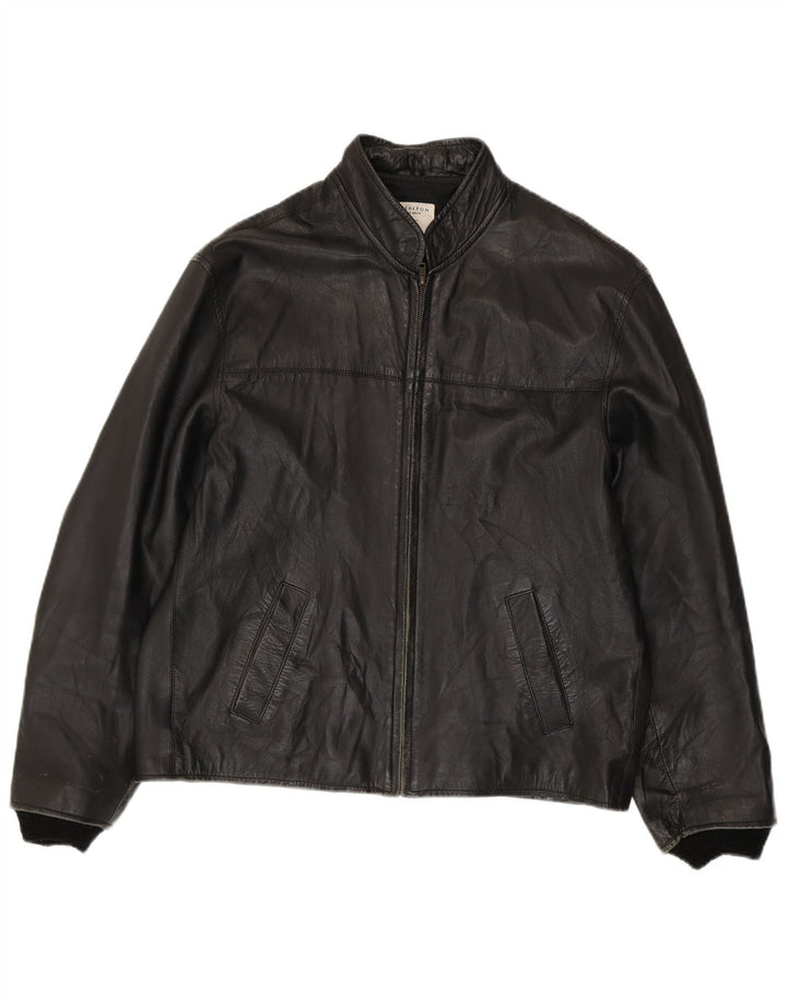 Conbipel Mens Leather Jacket IT 52 Large Black Leather