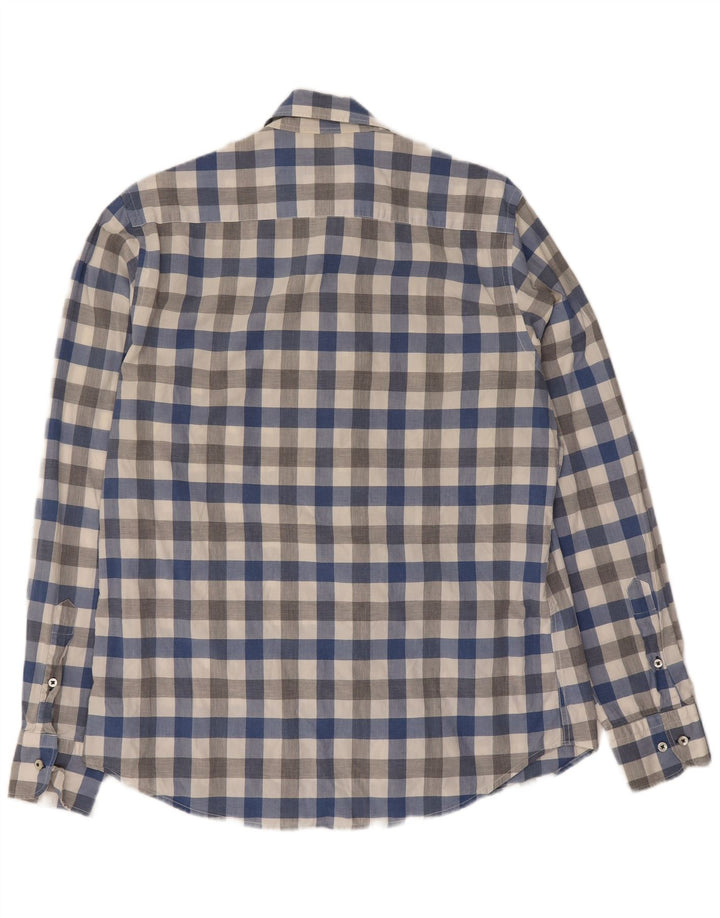 Massimo Dutti Mens Casual Fit Shirt Medium Multicoloured Gingham Cotton