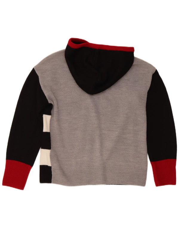 Maglione cardigan con cappuccio da donna Dkny UK 14 Acrilico a righe nere medie