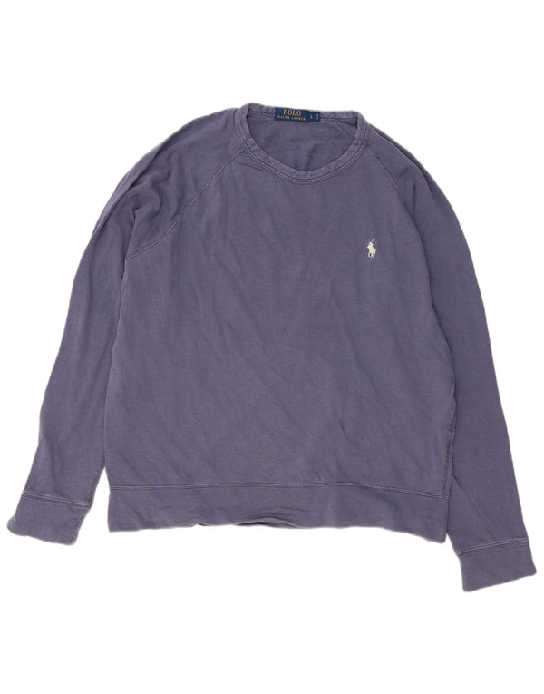 Polo Ralph Lauren Mens Top Long Sleeve Large Navy Blue Cotton