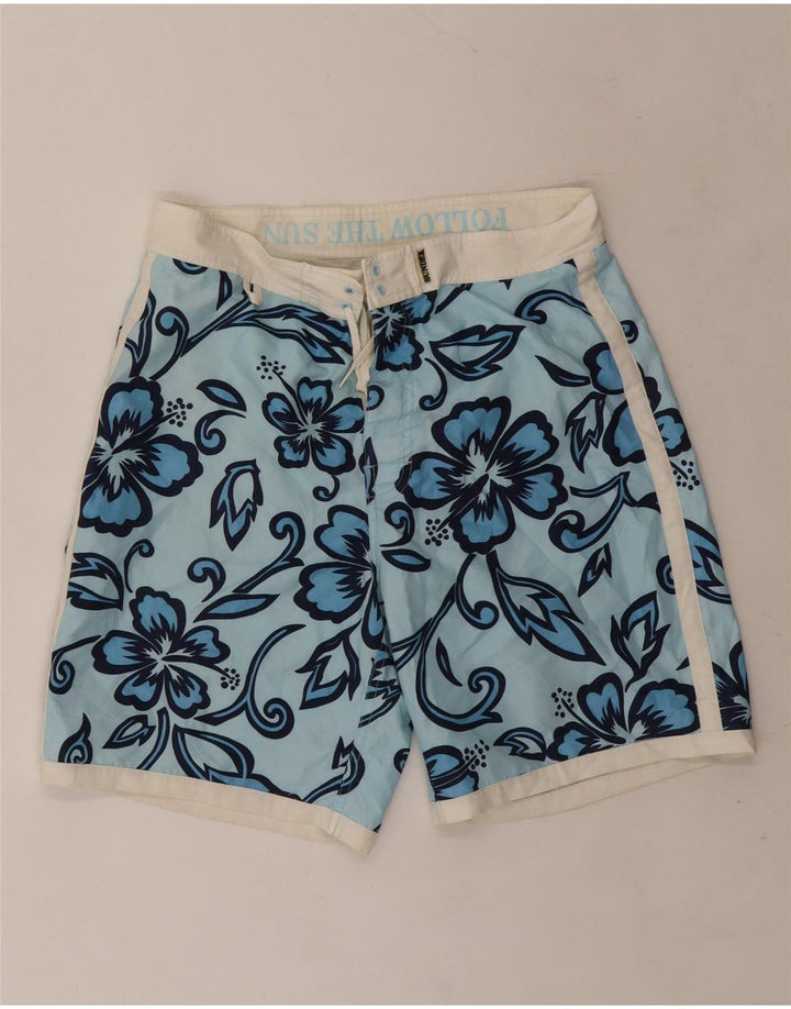 Pantaloncini da bagno da uomo Sundek Poliestere floreale blu medio