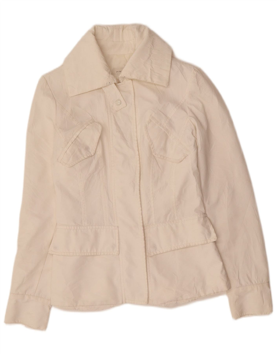 PINKO Womens Utility Jacket UK 8 Small White Polyester