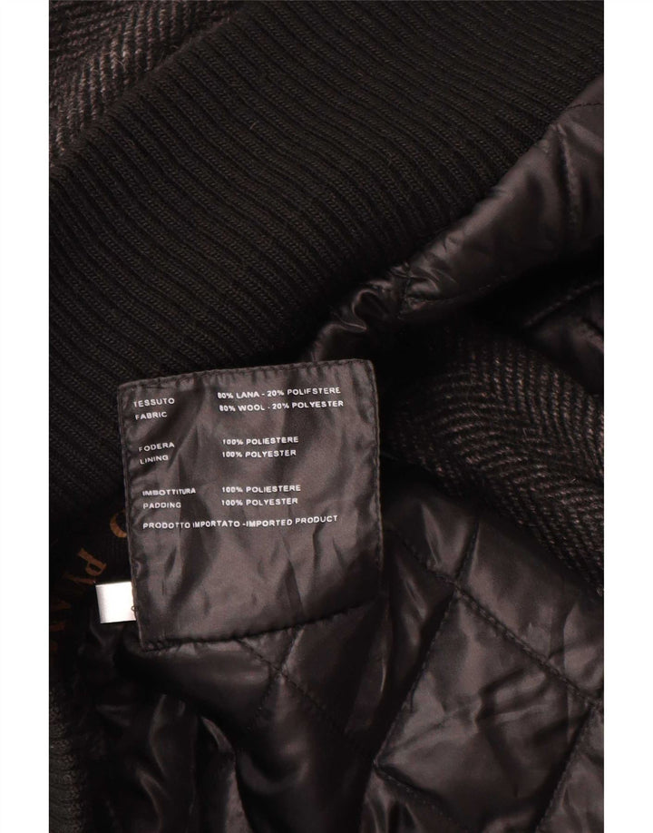 Pyramid Veste Bomber Homme UK 40 Grande Laine à Chevrons Gris