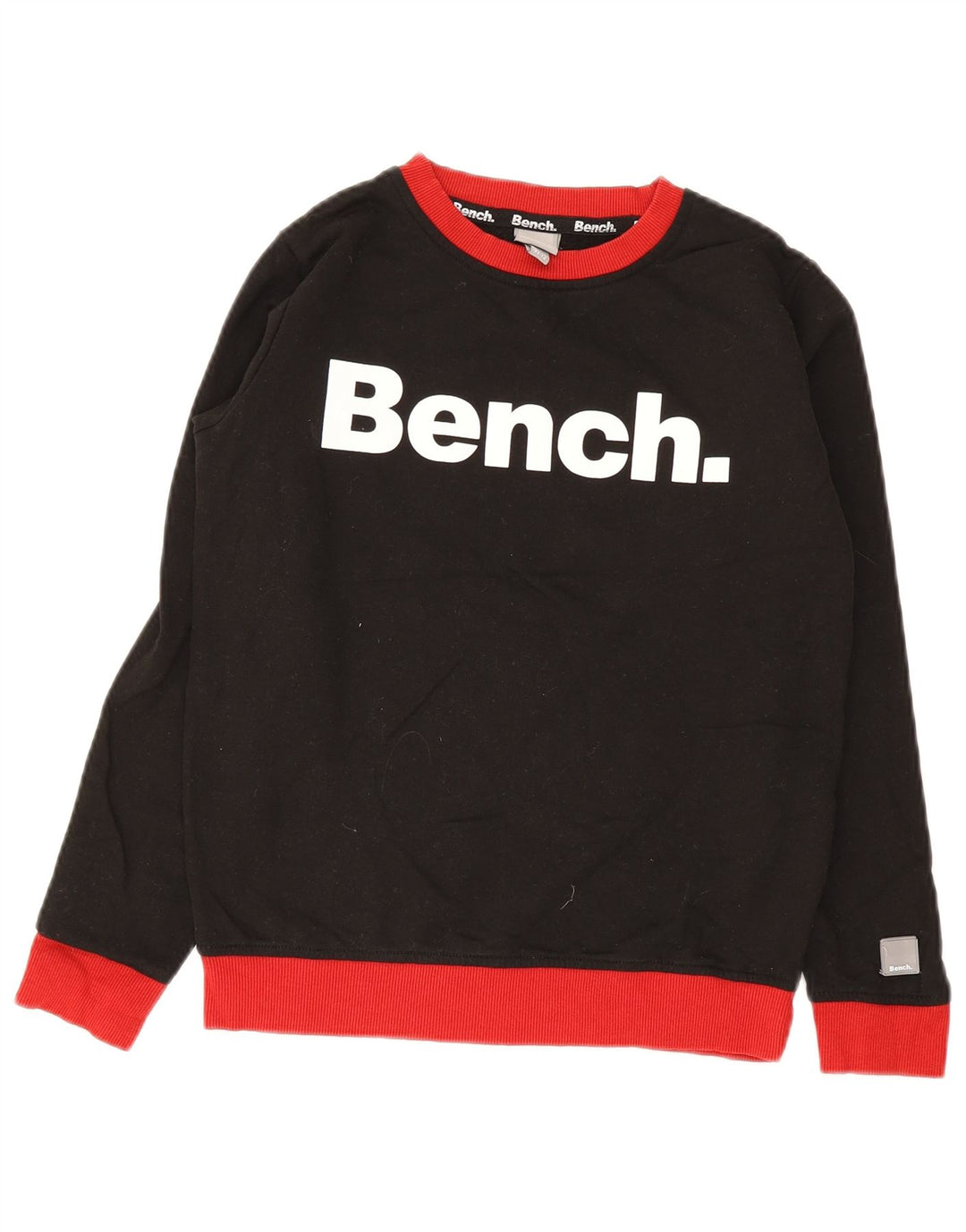 Bench Boys Graphic Sweatshirt Jumper 11-12 Years Black Cotton