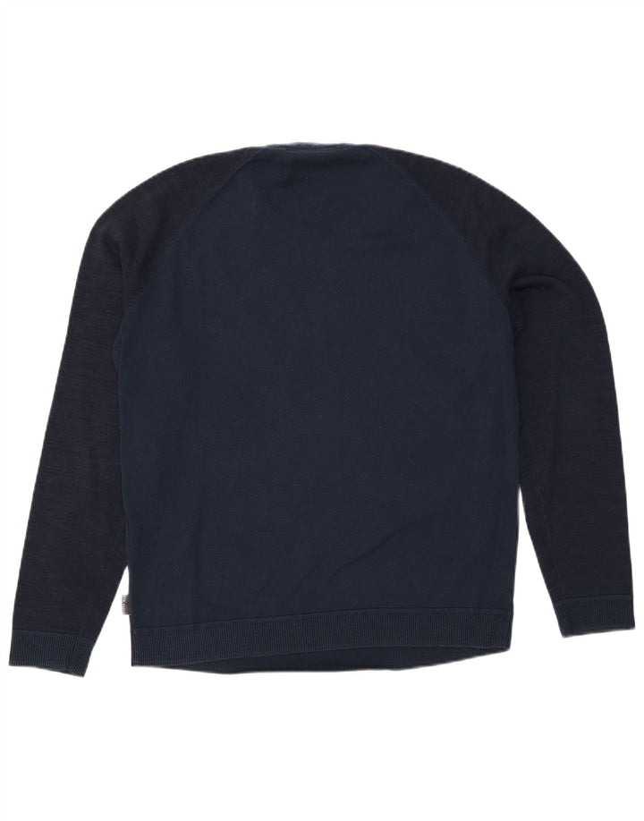 Ted Baker Womens Crew Neck Jumper Sweater Size 6 2XL Navy Blue