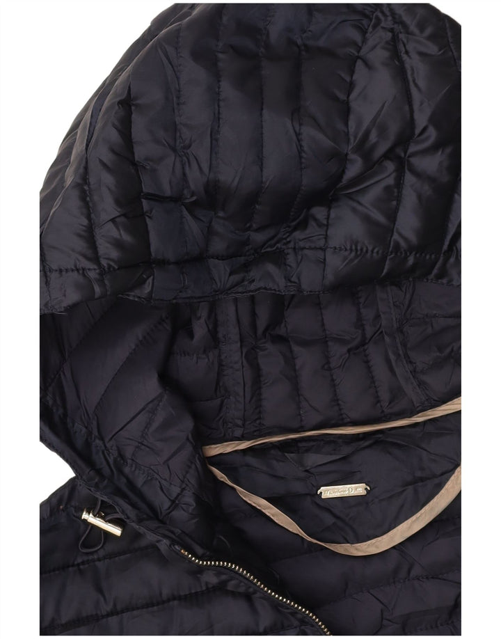 MASSIMO DUTTI Giacca imbottita con cappuccio da donna UK 10 Small Blu Navy