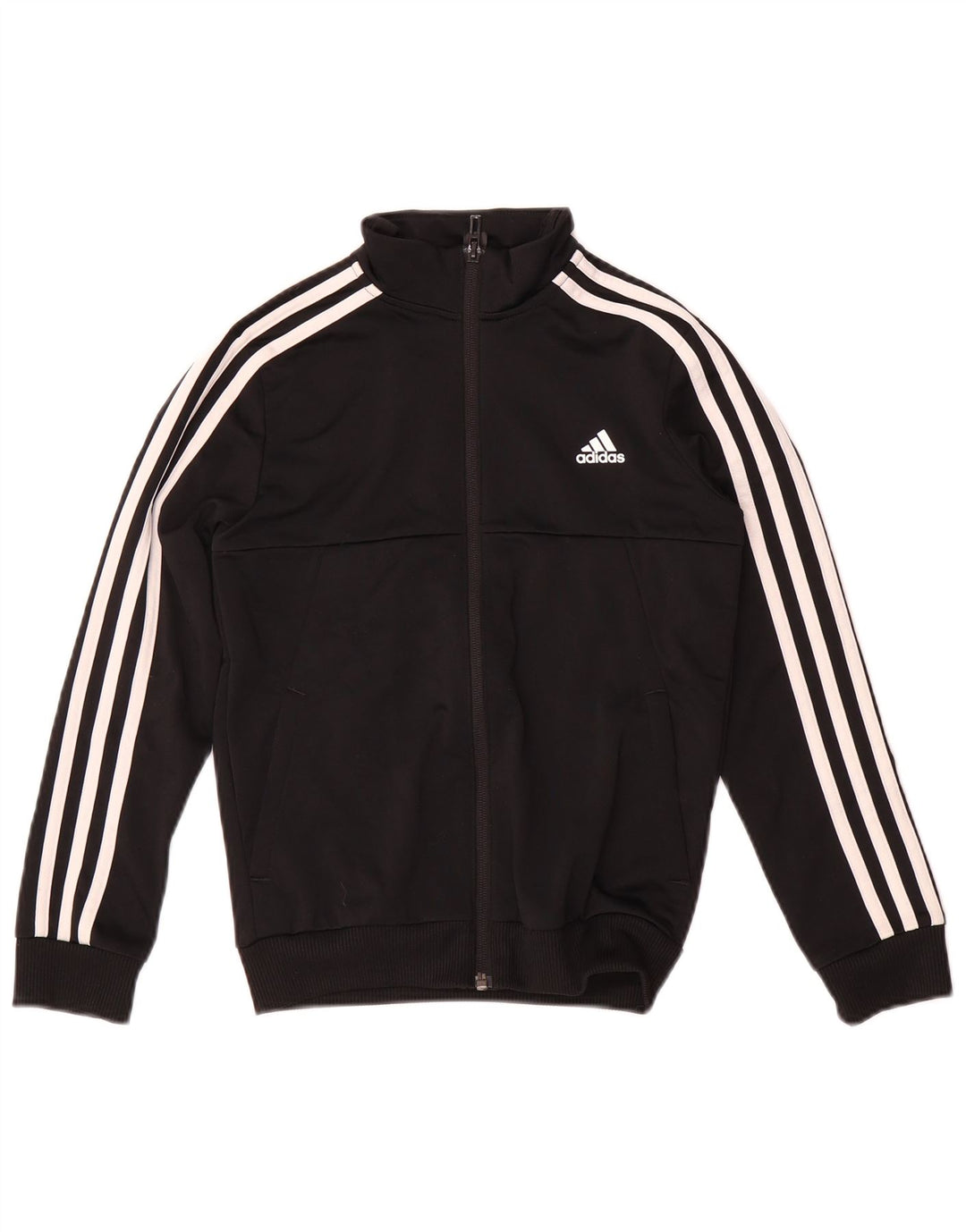 Adidas Girls Climalite Tracksuit Top Jacket 9-10 Years Black Polyester