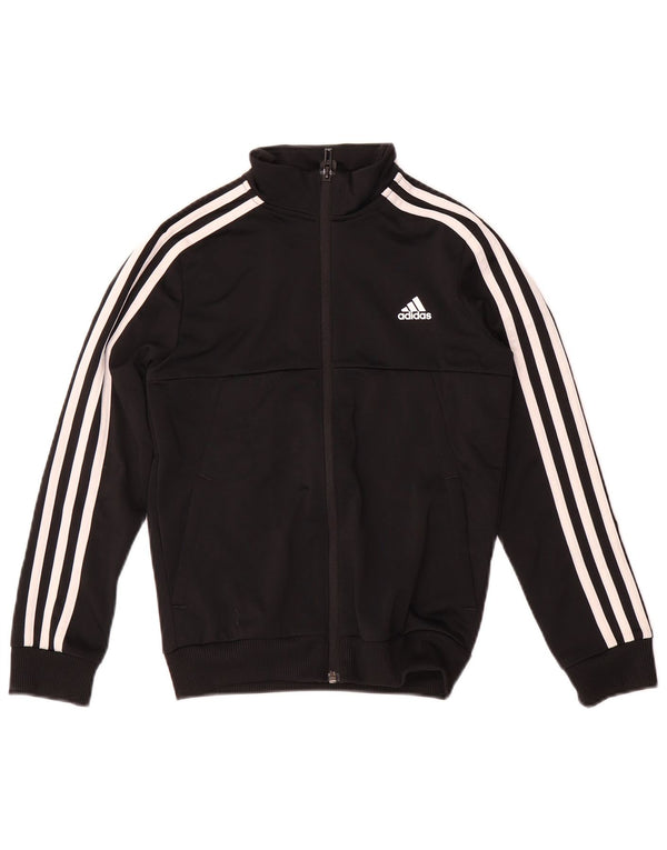 Adidas Girls Climalite Tracksuit Top Jacket 9-10 Years Black Polyester