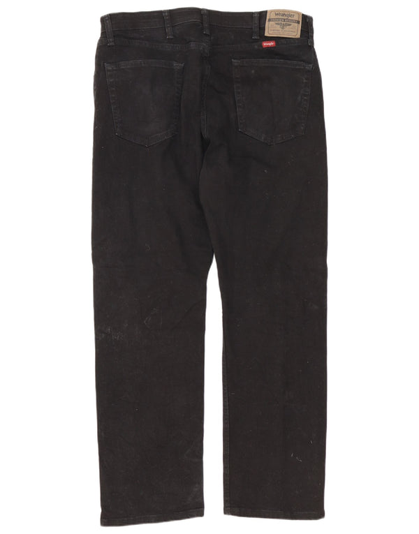 Jeans dritti da uomo Wrangler vestibilità regolare W36 L30 cotone nero