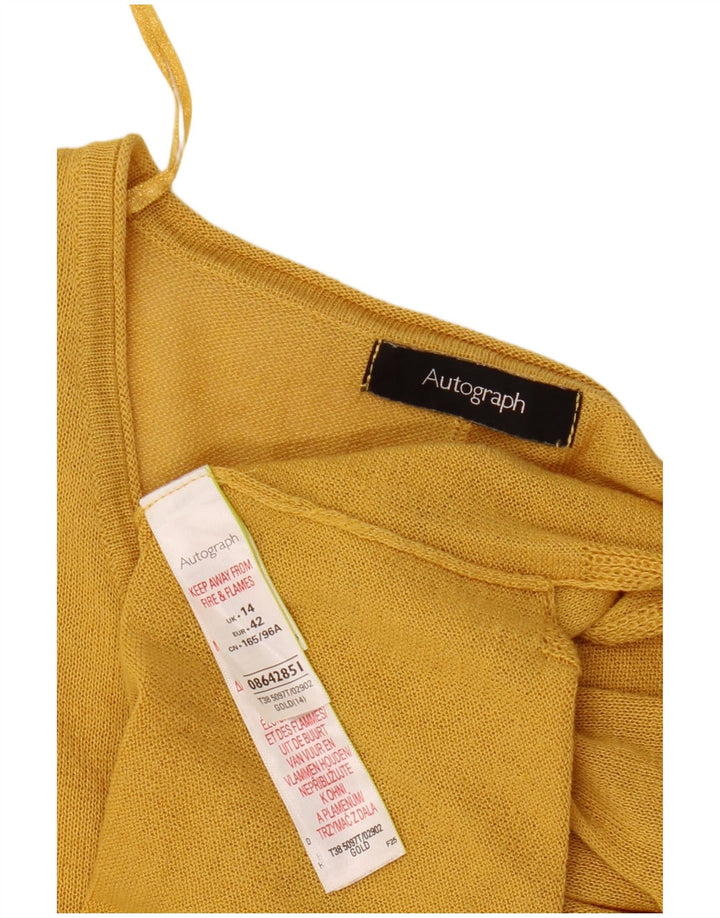 Marks & Spencer Womens Autograph Crop Oversized Blouse Top UK 14 Large Gold