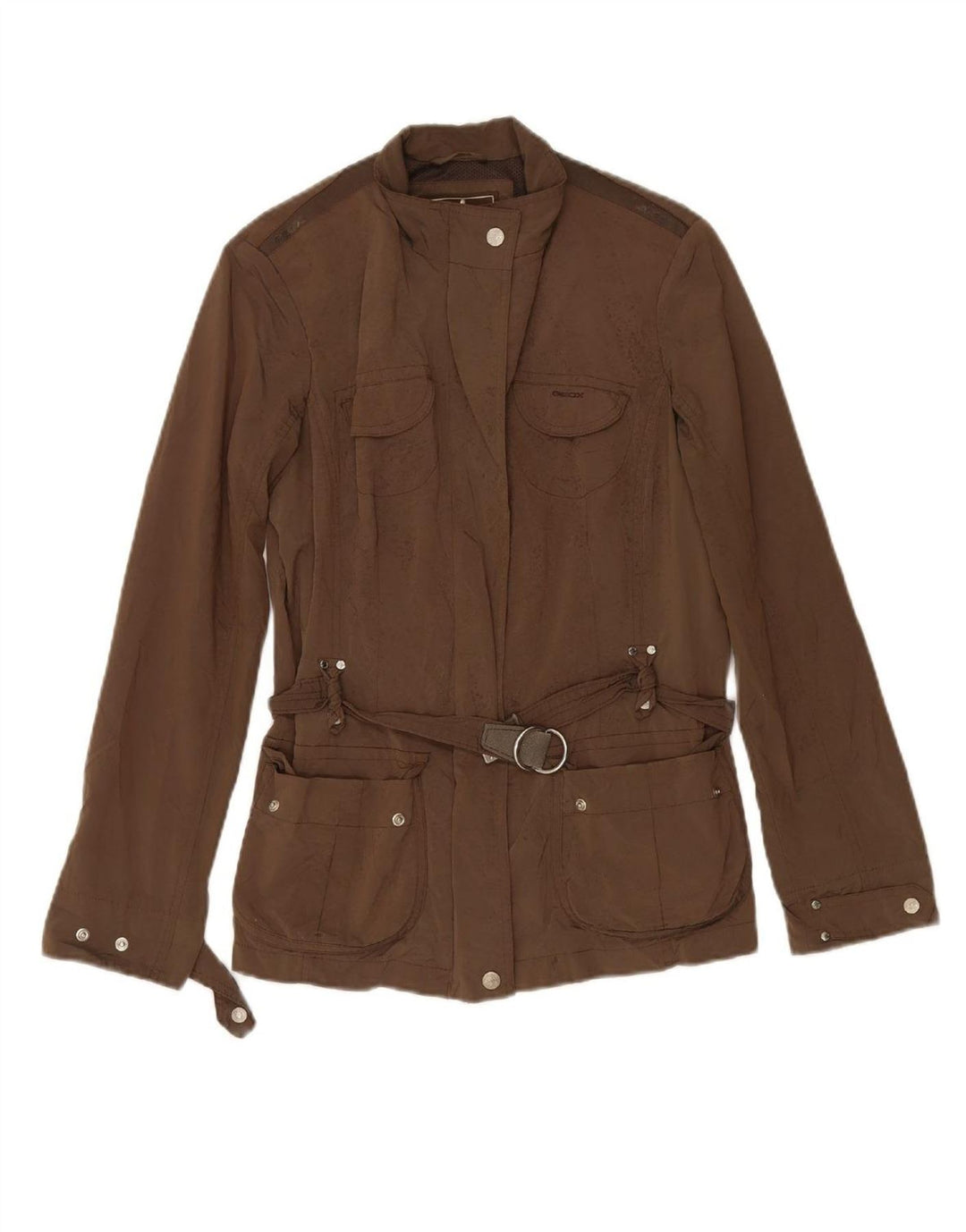 GEOX RESPIRA Womens Utility Jacket UK 10 Small  Brown Polyester Vintage Geox Respira and Second-Hand Geox Respira from Messina Hembry 