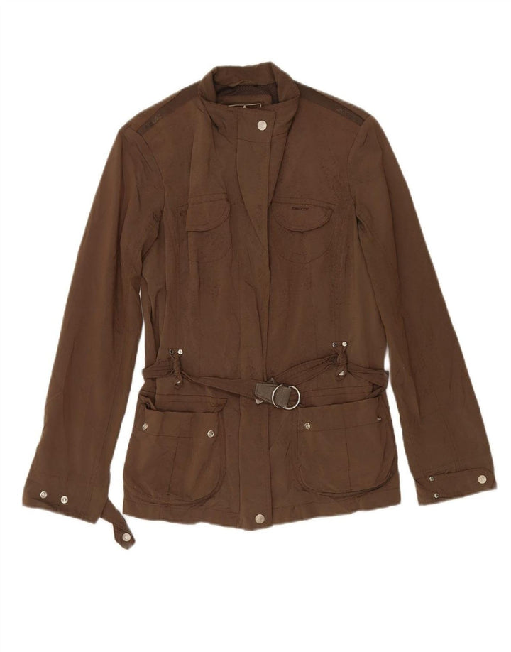 GEOX RESPIRA Womens Utility Jacket UK 10 Small  Brown Polyester Vintage Geox Respira and Second-Hand Geox Respira from Messina Hembry 