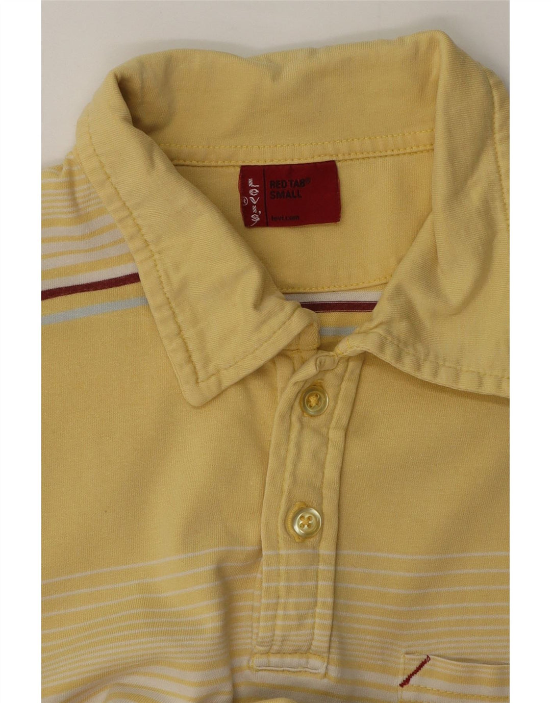 Levi's Mens Graphic Polo Shirt Small Yellow Striped