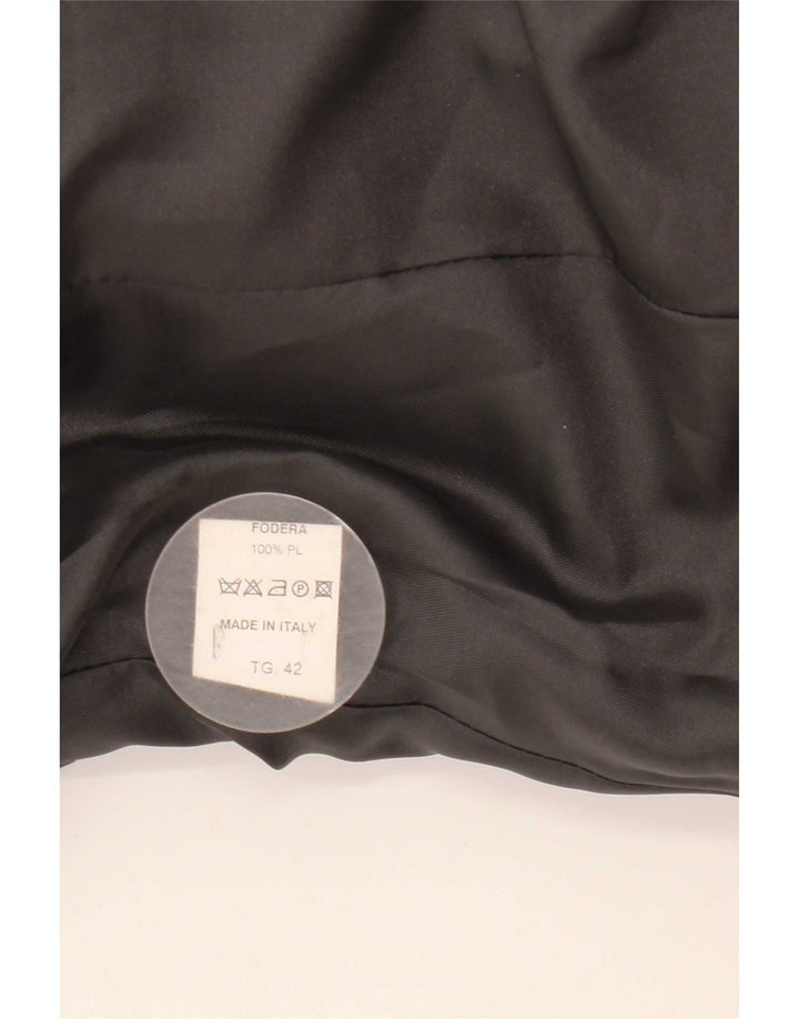Abrigo vintage de mujer de doble botonadura IT 42 Lana gris medio