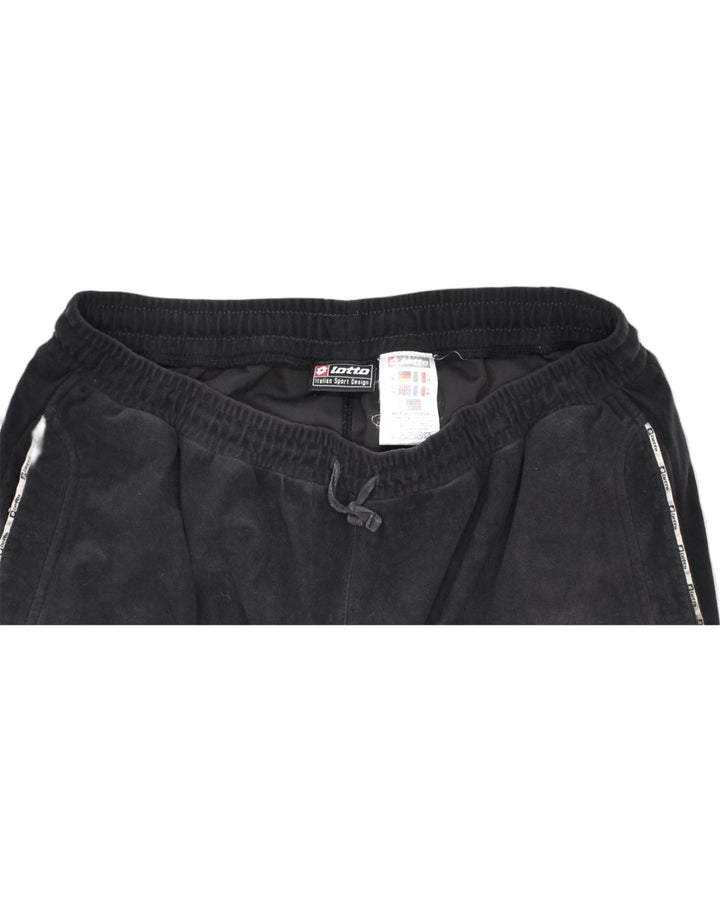 LOTTO Womens Tracksuit Trousers UK 14 Large Black Polyester | Vintage | Thrift | Second-Hand | Used Clothing | Messina Hembry 