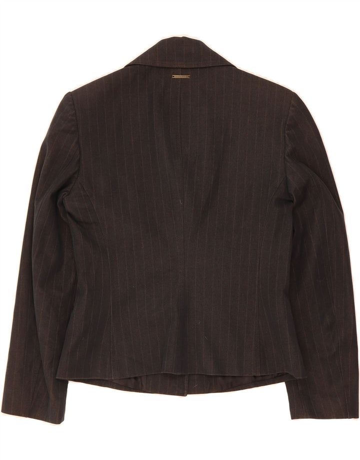 TRUSSARDI Womens Oversized Blazer Jacket IT 42 Medium Navy Blue Pinstripe Vintage Trussardi and Second-Hand Trussardi from Messina Hembry 