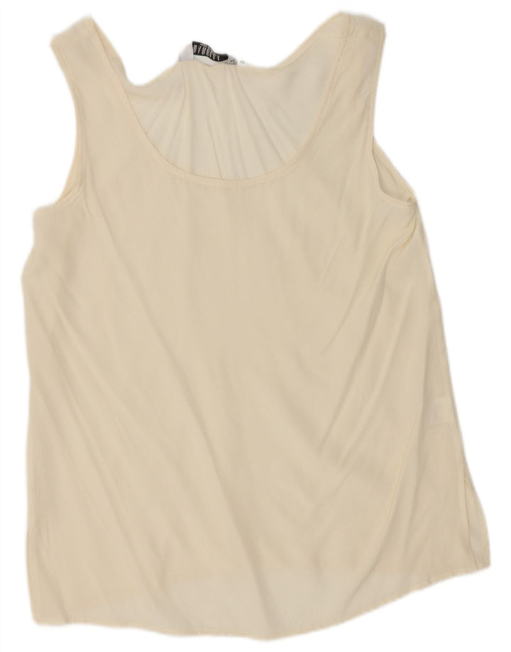 Marella Damen Weste Top IT 46 Large Off White Silk