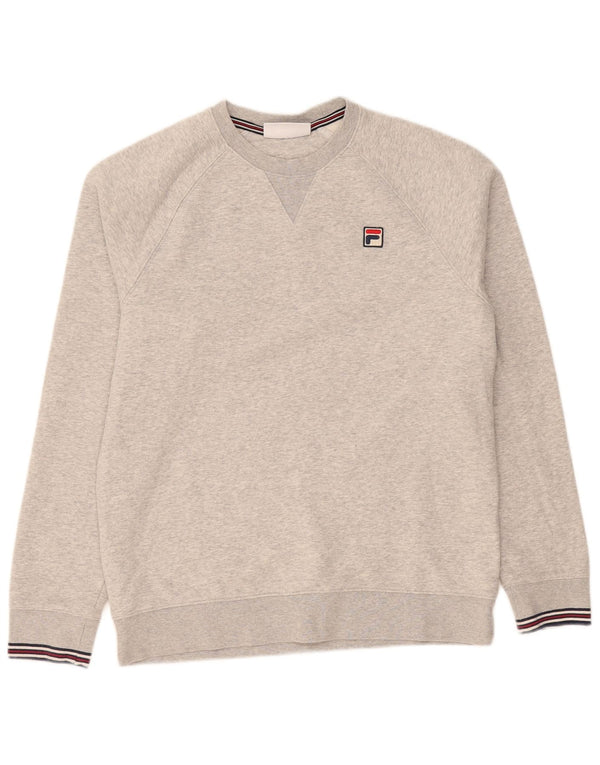 Fila Herren Sweatshirt Pullover Small Grau Baumwolle