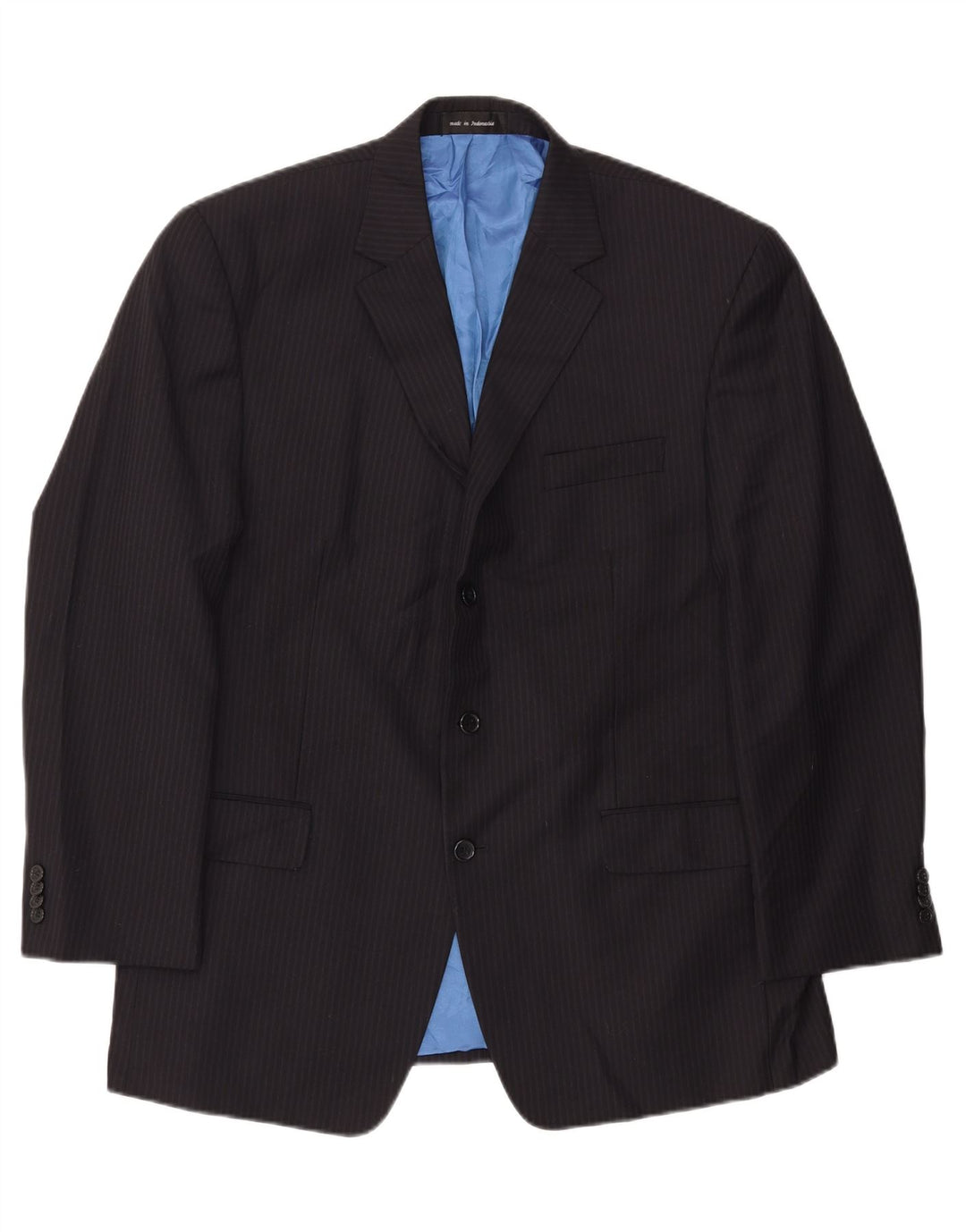 MICHAEL KORS Mens 3 Button Blazer Jacket UK 44 2XL Black Pinstripe Vintage Michael Kors and Second-Hand Michael Kors from Messina Hembry 