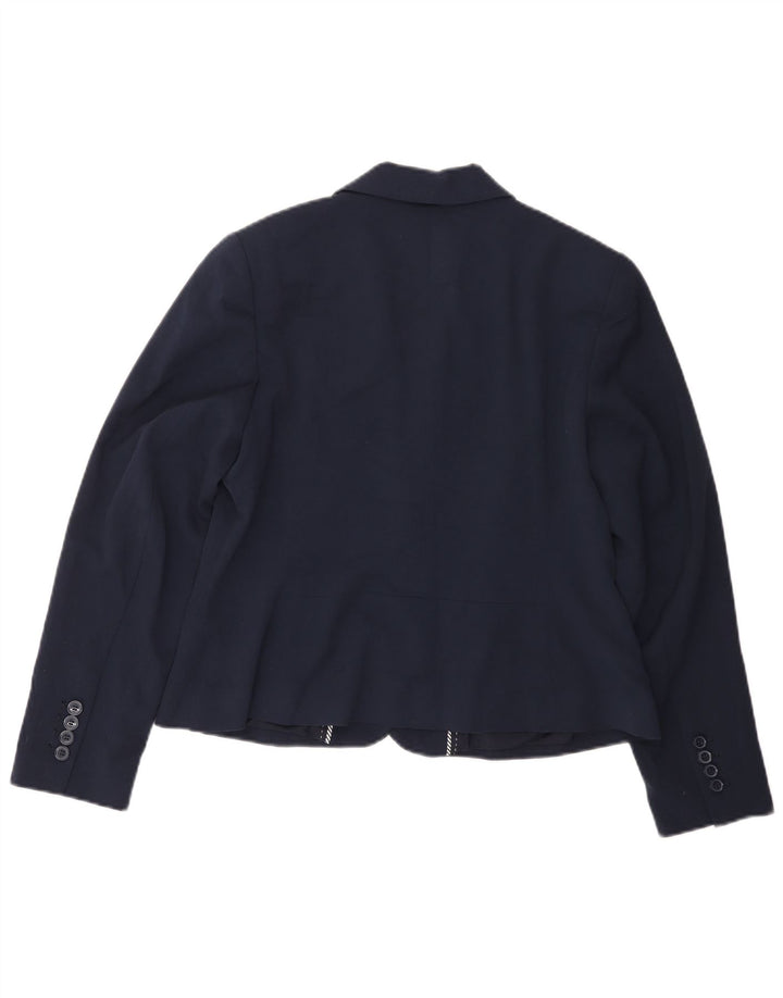Marks & Spencer Womens 2 Button Blazer Jacket UK 14 Medium Navy Blue