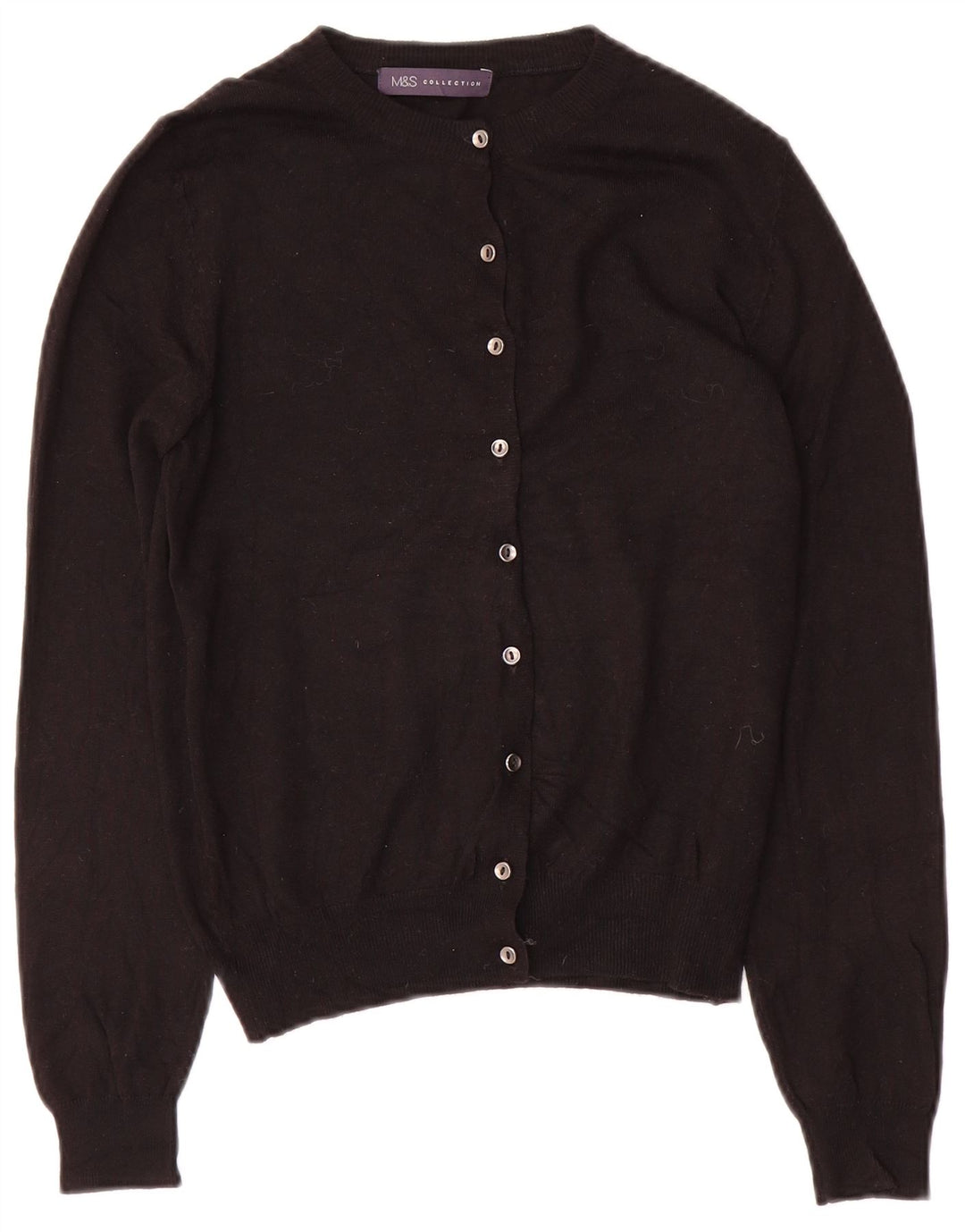 Marks & Spencer Womens Cardigan Sweater UK 8 Small  Black Viscose