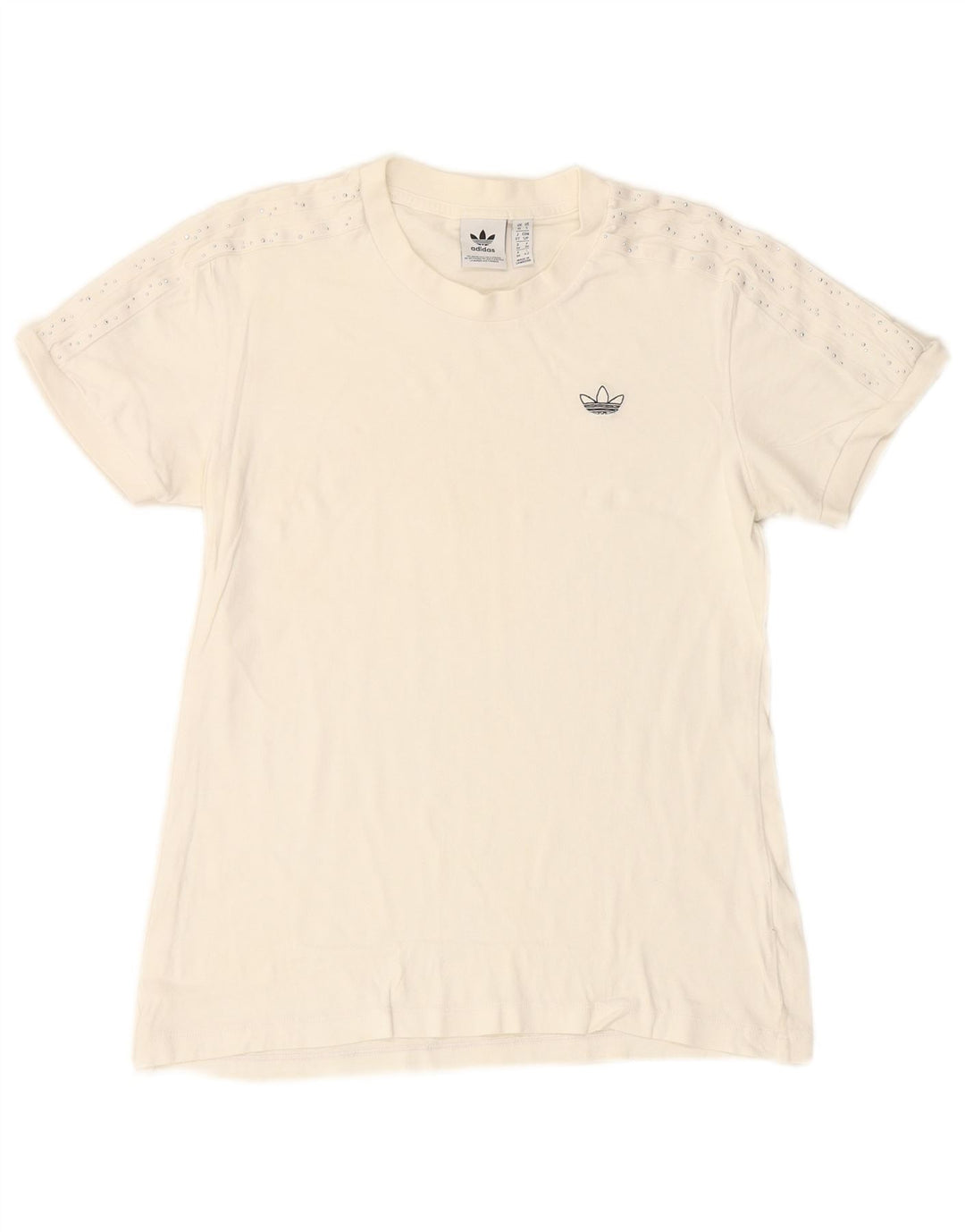 ADIDAS Womens T-Shirt Top UK 10 Small White