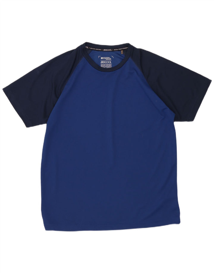 MOUNTAIN WAREHOUSE Mens IsoCool T-Shirt Top Large Blue Colourblock