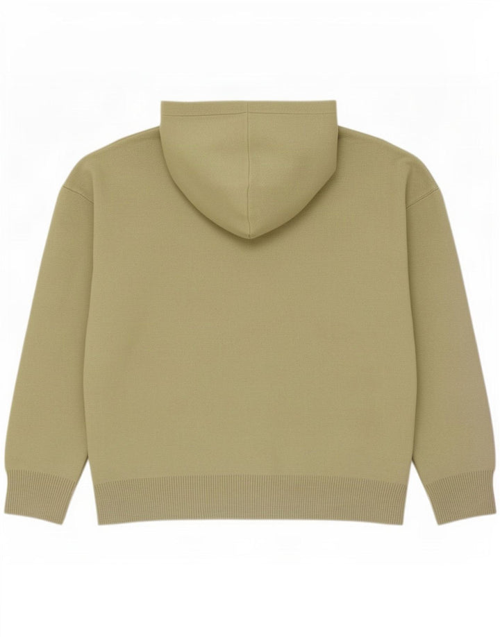 Zara Mens Hooded Jumper Sweater Medium Khaki Viscose