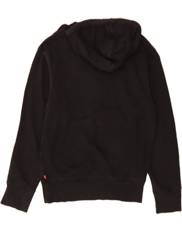 LEVI'S Mens Graphic Hoodie Jumper XS Black Cotton Vintage Levi's and Second-Hand Levi's from Messina Hembry 