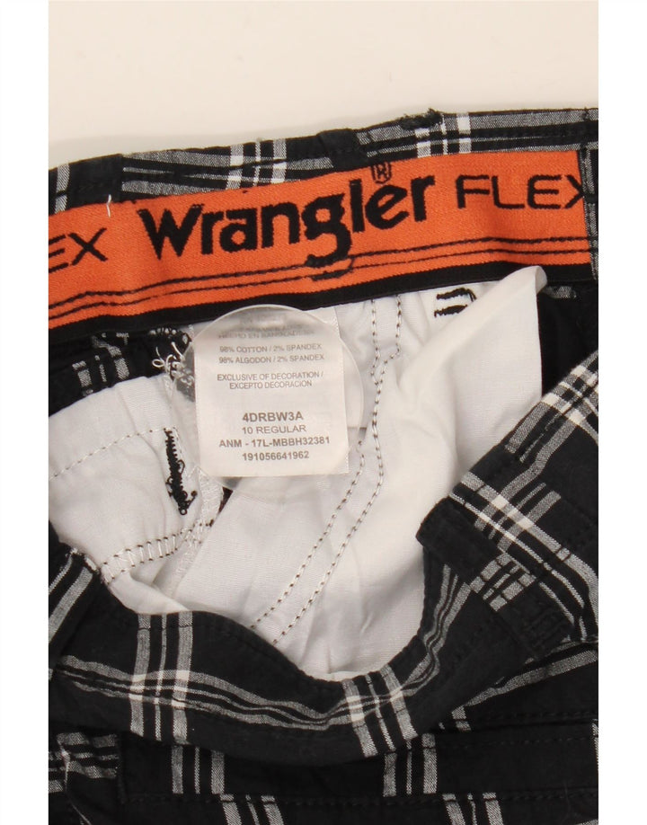 Wrangler Boys Cargo Shorts 9-10 Years W25  Black Check Cotton