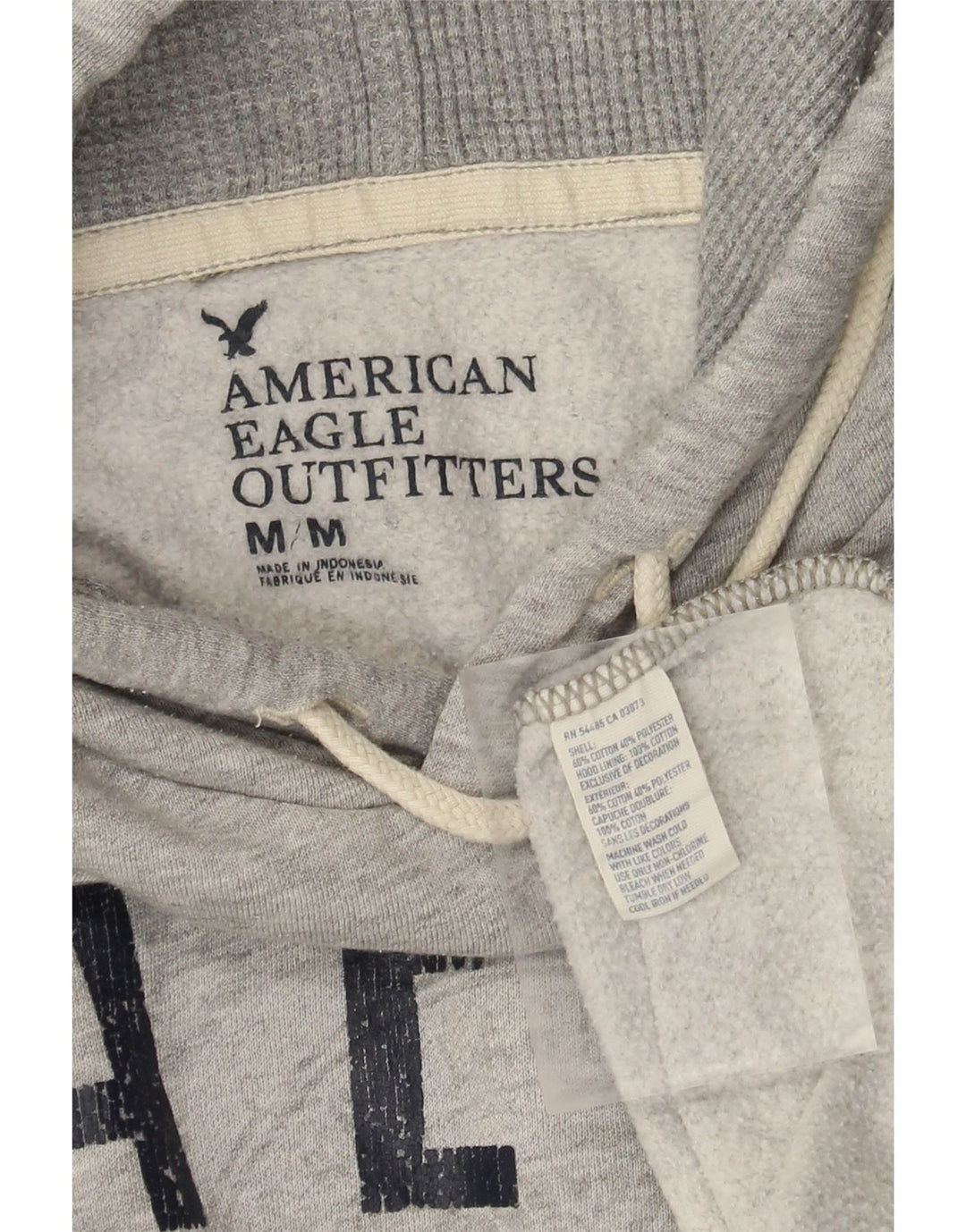 American Eagle Herre grafisk hættetrøje Jumper Medium Grey Bomuld