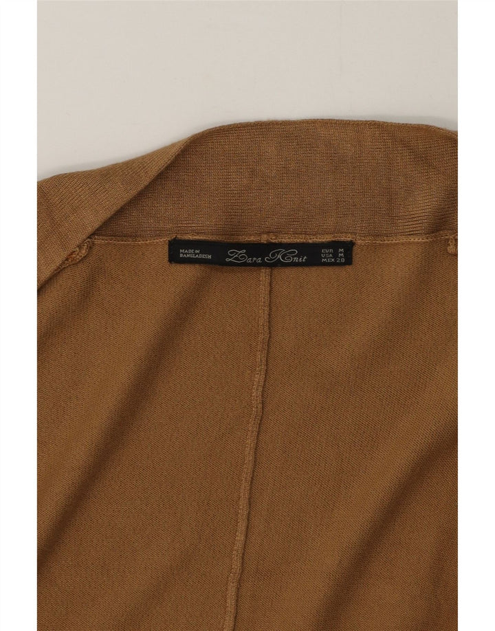 Zara Dame Oversized Batwing Åben Cardigan Sweater UK 14 Medium Brun